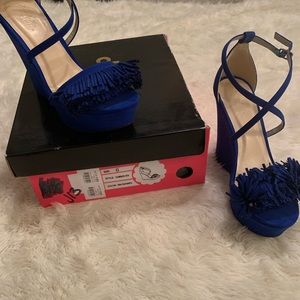 Royal blue wedge Heels